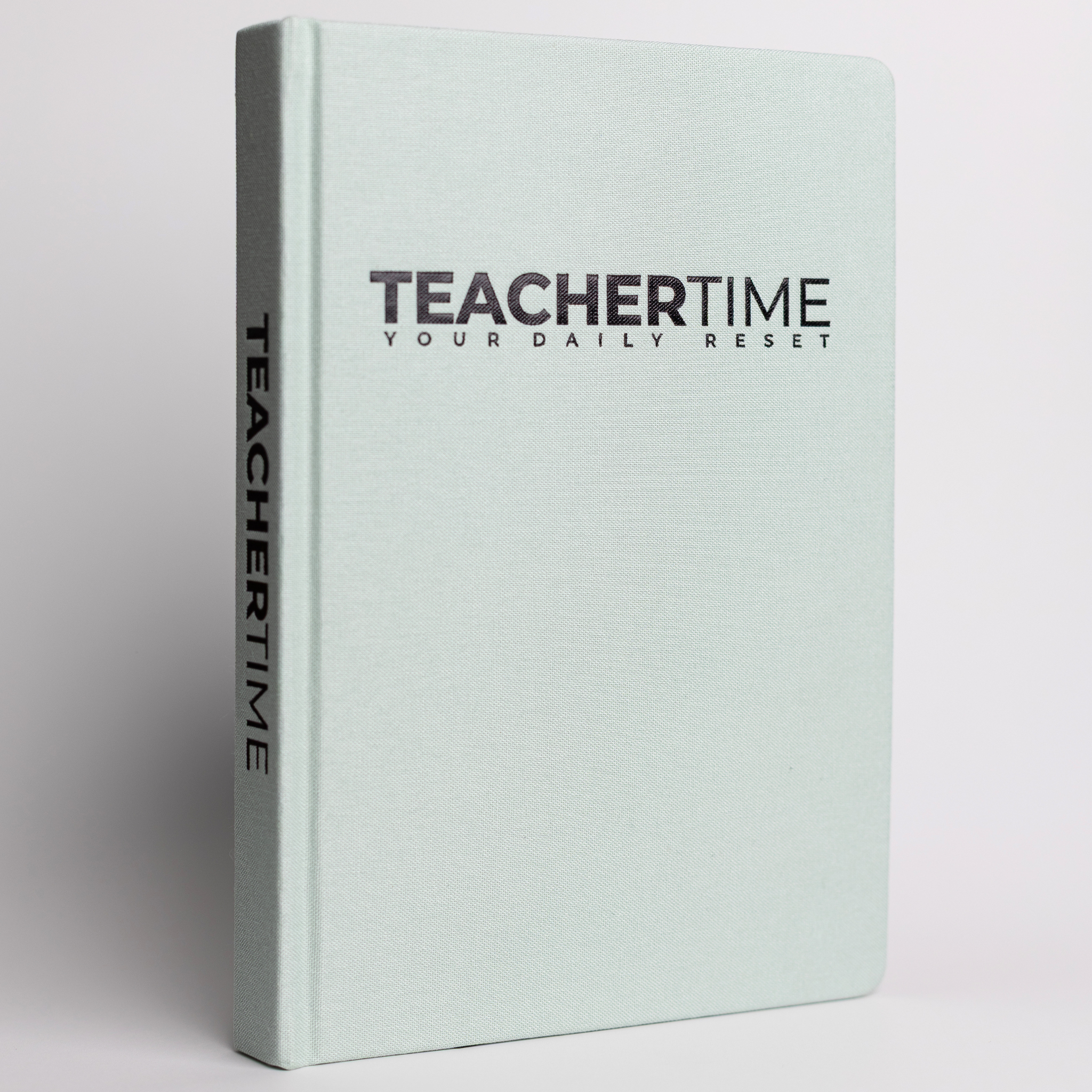 A product photo showing the TEACHERTIME Teacher Wellness Journal on a white background